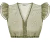 Dirndlbluse EILEEN ~ oliv ~ 32