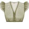Dirndlbluse EILEEN ~ oliv ~ 32