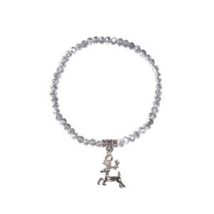 Kristallarmband mit Hirsch-Anhänger verschiedenfarbig 008464 ~ silber