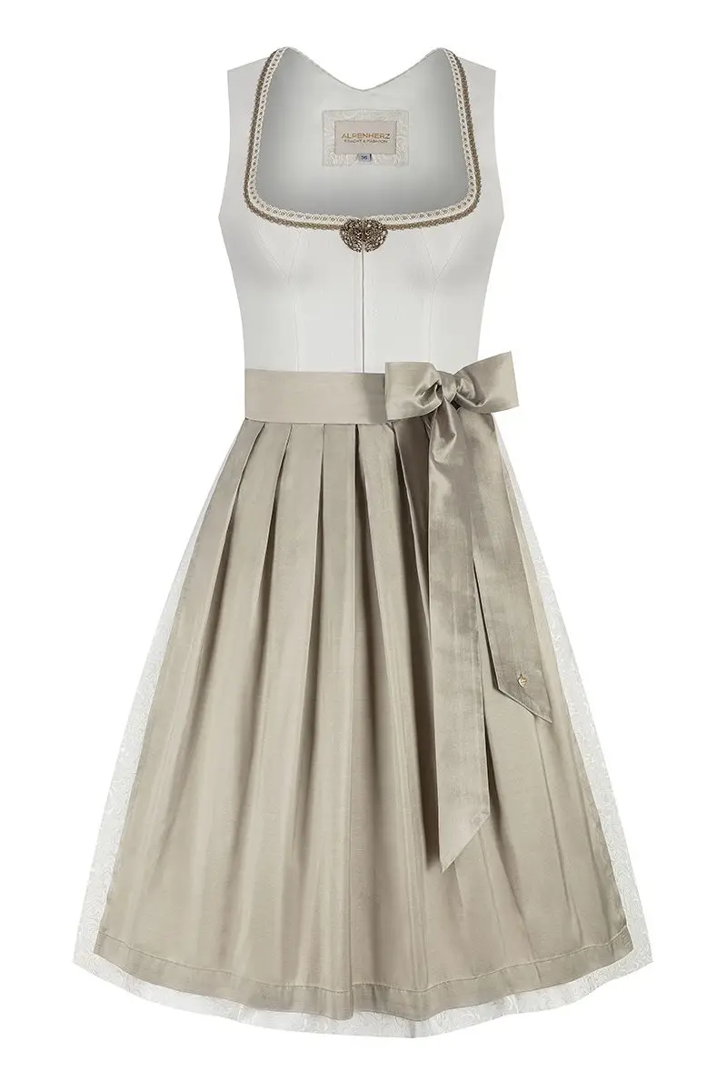 Brautdirndl midi 70 cm creme champagner Murielle 016104 ~ 38