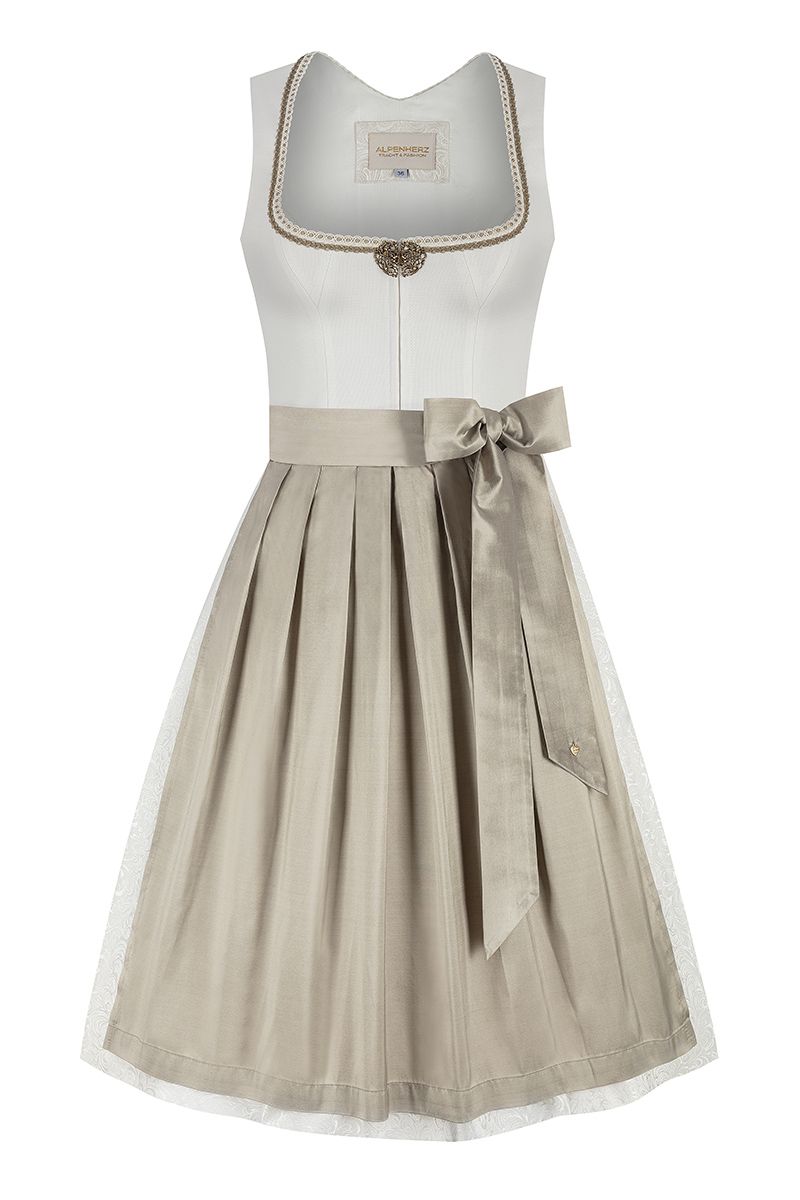 Brautdirndl midi 70 cm creme champagner Murielle 016104 ~ 38