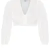 Dirndlbluse aus Chiffon ~ 32 ~ weiß