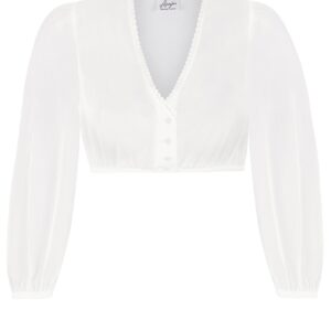 Dirndlbluse aus Chiffon ~ 32 ~ weiß