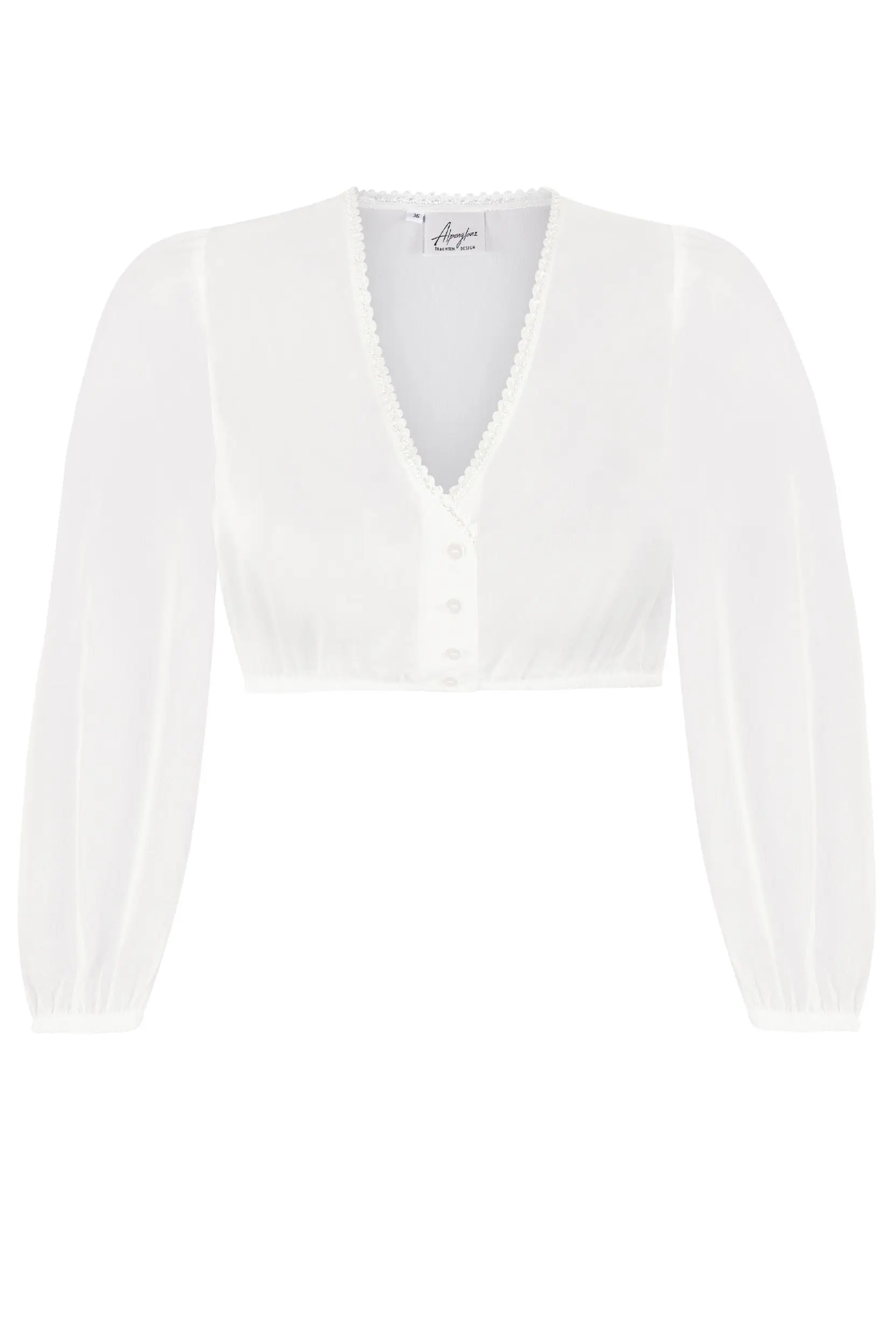 Dirndlbluse aus Chiffon ~ 34 ~ weiß