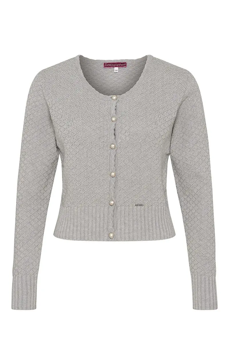 Trachten Strickjacke hellgrau Marlene 010951 ~ 42