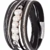 Wickelarmband mit Perlen ~ schwarz
