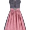 Midi Dirndl 65 cm blau rosenholz Louise 010226 ~ 32
