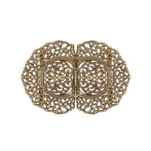 Schürzenschließe rund ornamental ~ altgold