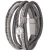 Wickelarmband mit Strass ~ dunkelgrau