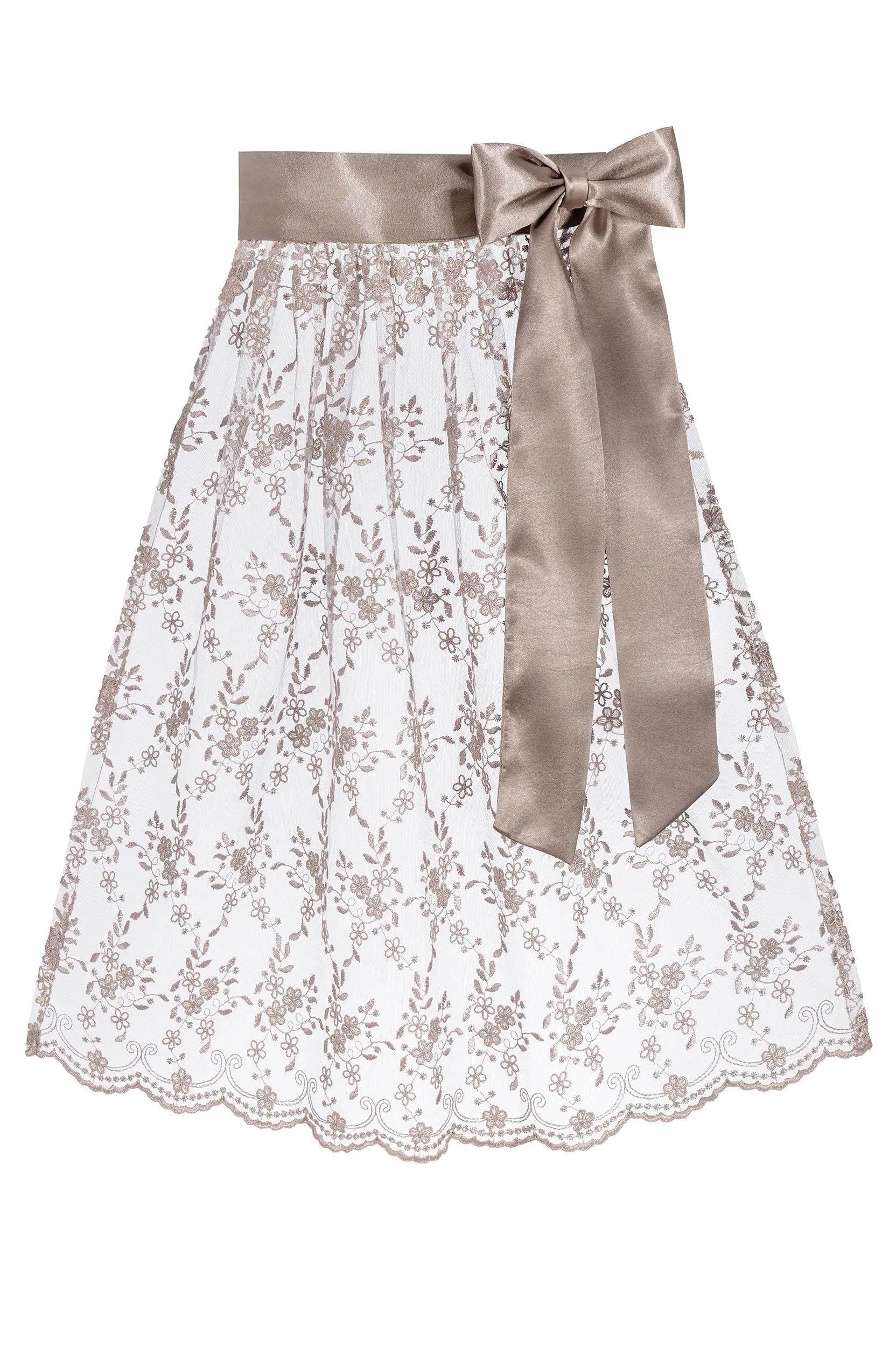 Dirndlschürze ELISA (65 cm) ~ taupe ~ M
