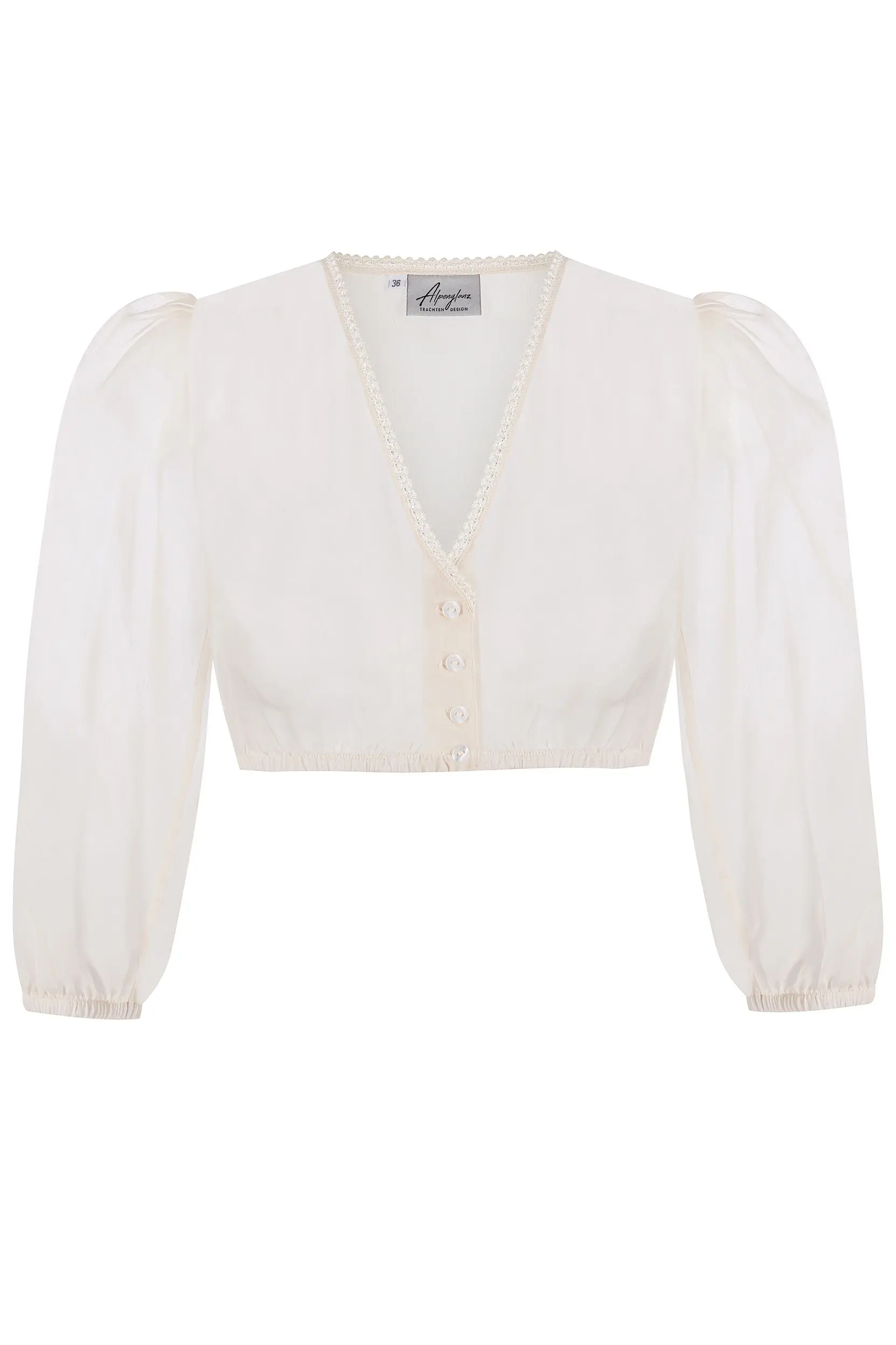 Dirndlbluse aus Chiffon ~ 46 ~ taupe