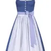 Midi Dirndl 70 cm blau weiß Pillersee 010528 ~ 32