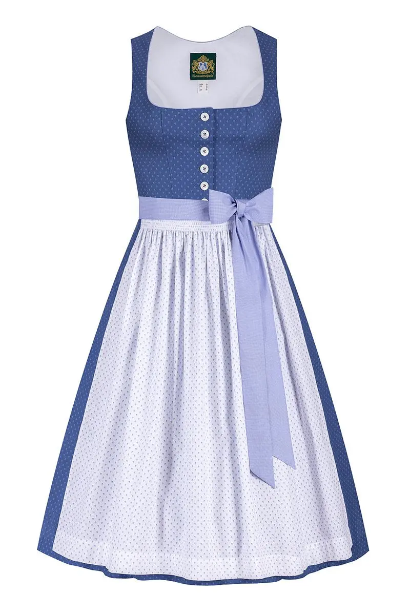 Midi Dirndl 70 cm blau weiß Pillersee 010528 ~ 34