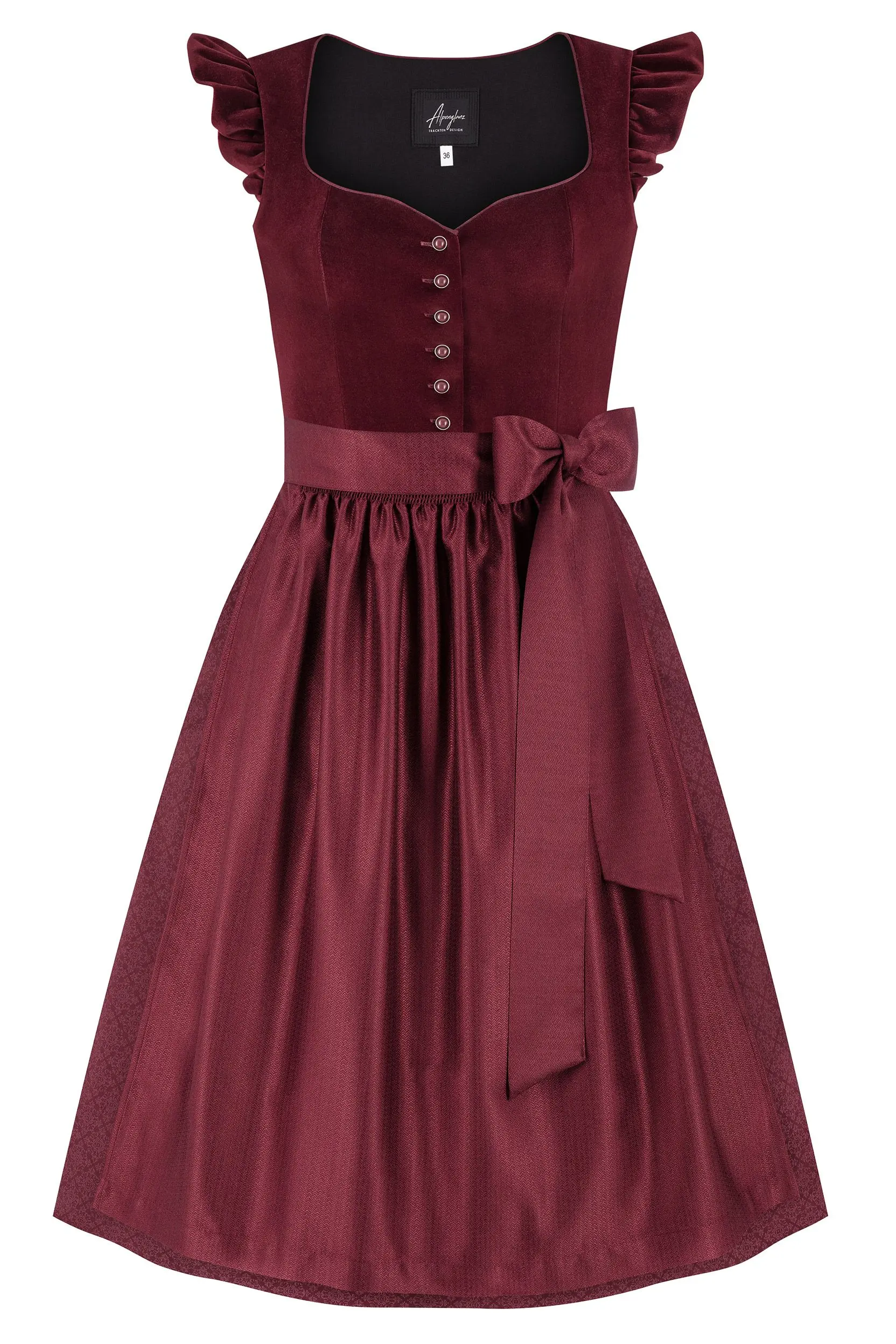Dirndl LEONORA (70 cm) ~ 44 ~ dunkelrot