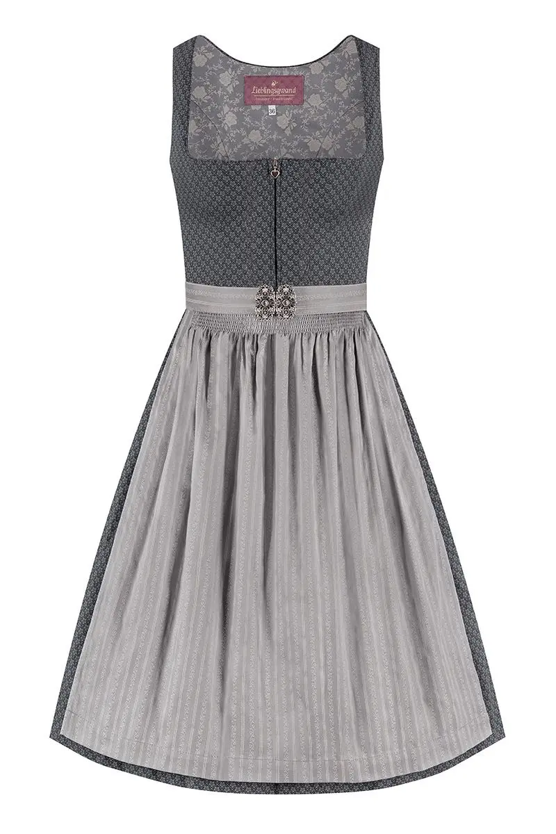 Midi Dirndl 65 cm anthrazit grau Thea 009988 ~ 50