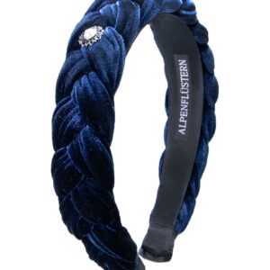 Samt Haarreif mit Perlen ~ dunkelblau