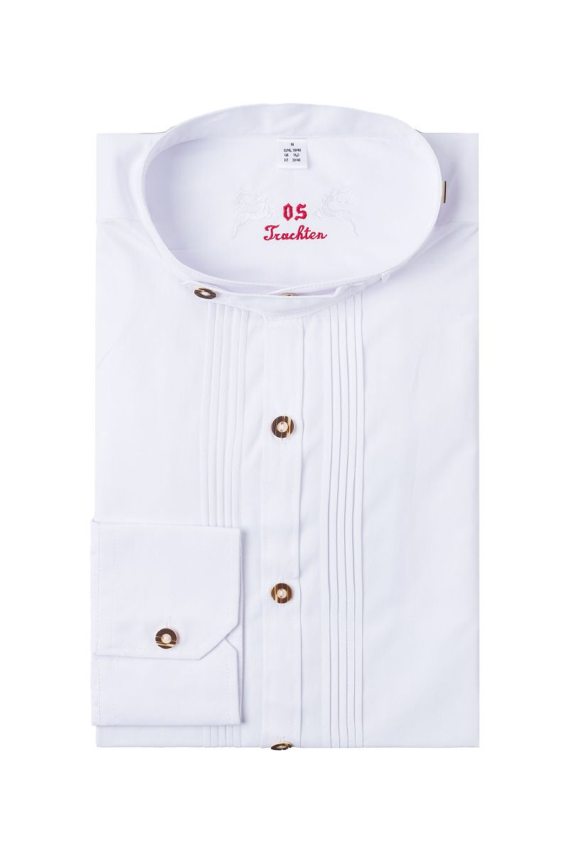 Trachtenhemd extralang weiß Gregor 002821 - slimfit ~ 36