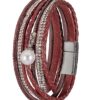 Wickelarmband mit Strass ~ dunkelrot