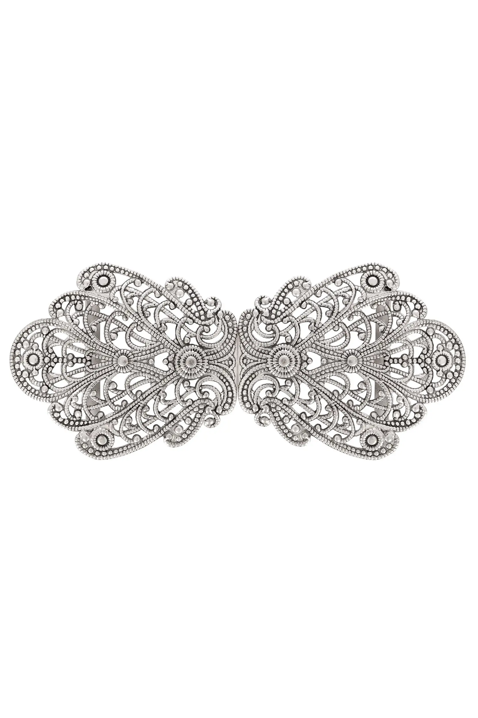 Schürzenschließe filigran ~ altsilber