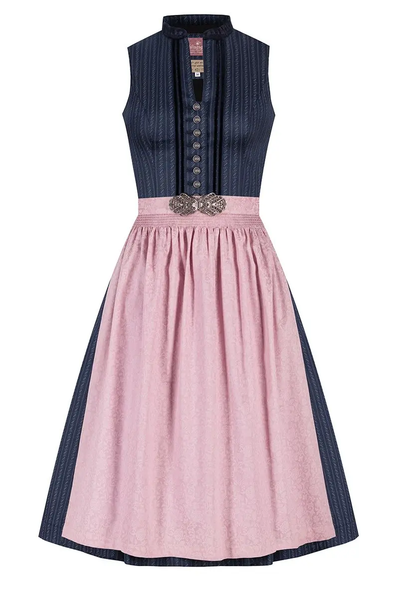 Midi Dirndl 65 cm dunkelblau altrosa Loretta 010397 - limitiert ~ 40