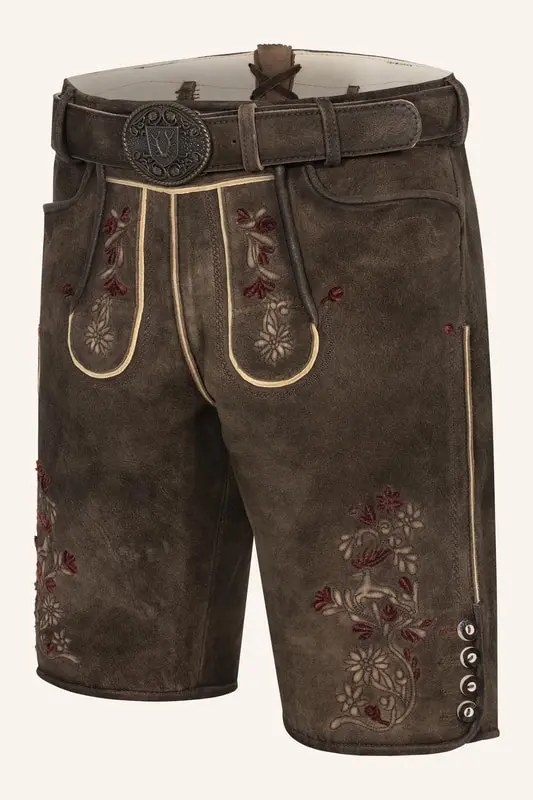 Lederhose Olivier mit Gürtel – Bild 3