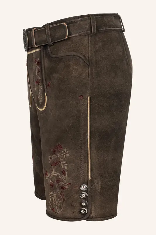 Lederhose Olivier mit Gürtel – Bild 4