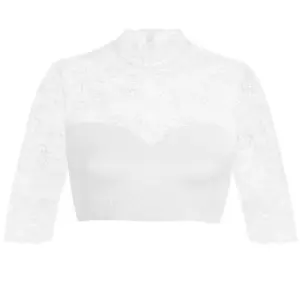 Dirndlbluse Spitze weiß Stretch Aileen 012890 ~ 34