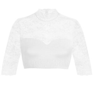Dirndlbluse Spitze weiß Stretch Aileen 012890 ~ 34