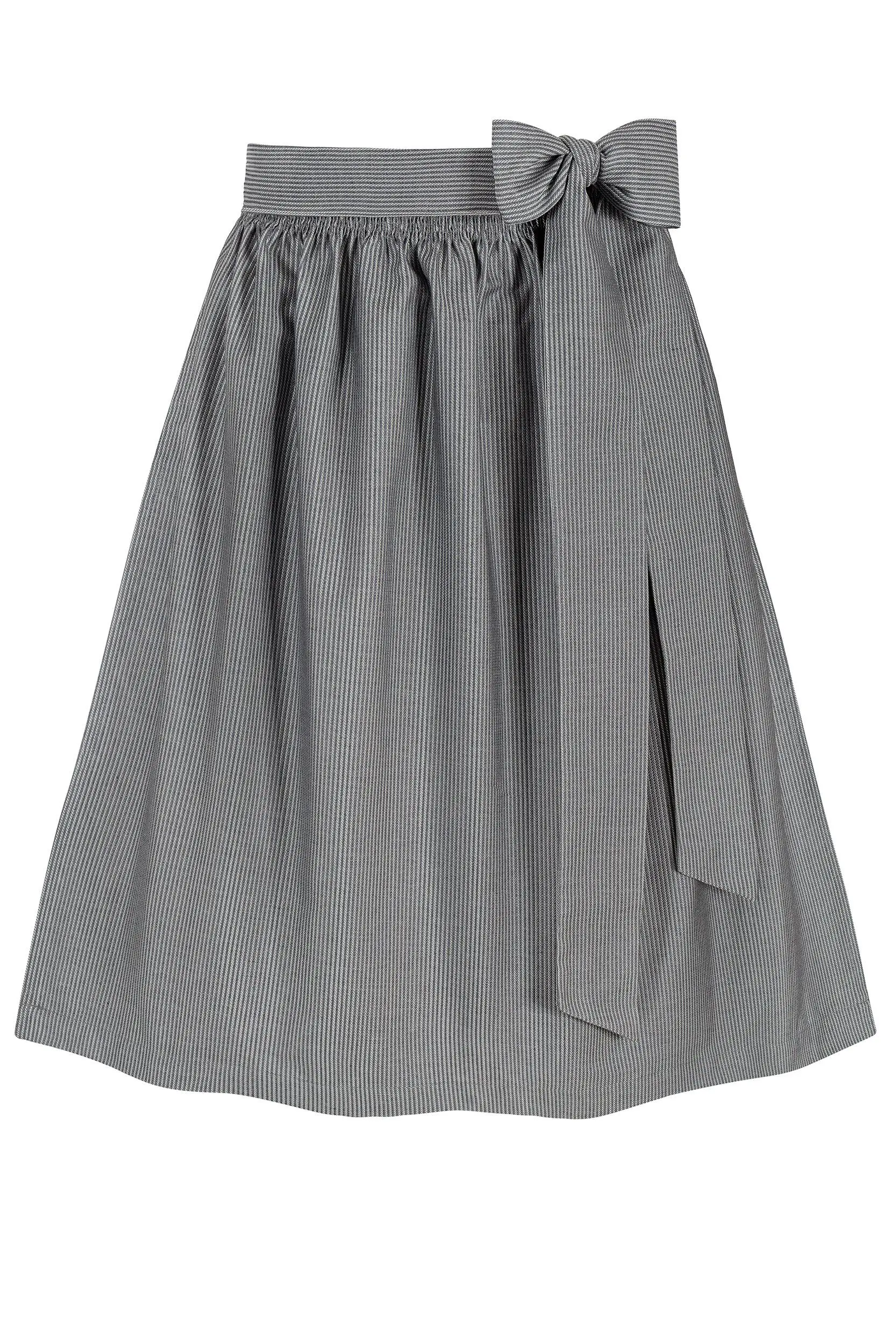 Dirndlschürze gestreift (70 cm) ~ S ~ grau