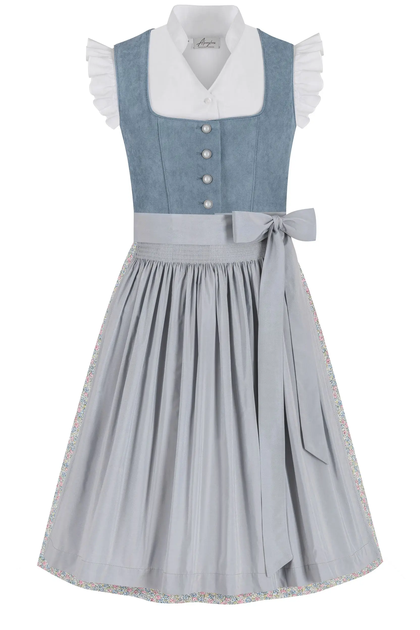Kinderdirndl ROMINA ~ 116 ~ blaugrau