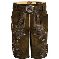 Lederhose kurz mit Gürtel braun antik Benedikt 007692