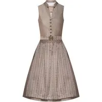 Midi Dirndl 70 cm taupe gemustert Klara 009176