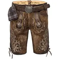 Lederhose kurz mit Gürtel tabak-rustikal Sonntag 001241