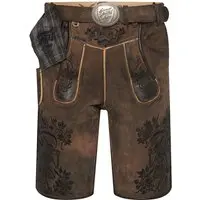 Lederhose kurz mit Gürtel braun-antik Boandlkramer 002789