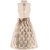 Mini Dirndl 60cm creme geblümt taupe Thea 004739