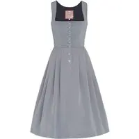 Midi Dirndl 70cm Gastro hellgrau Stretch Babette 006870