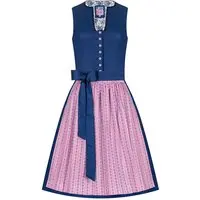 Mini Dirndl 60 cm dunkelblau rosa Emilia 007361