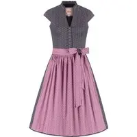 Midi Dirndl 65 cm grau altrosa Stretch Paula 010381