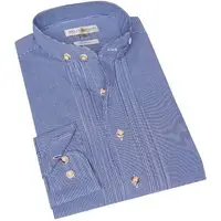 Trachtenhemd langarm blau kariert Leon slimfit 011071