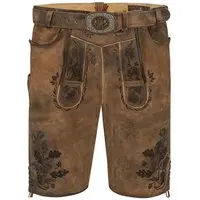 Lederhose kurz mit Gürtel braun Wörthsee 010762