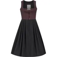 Midi Dirndl 70 cm Gastro dunkelrot schwarz Stretch Emma 014194