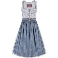 Midi Dirndl 65 cm grau blau Emilia 014653