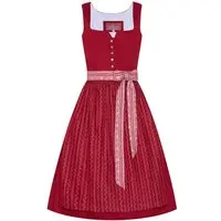 Midi Dirndl 65 cm rot weiß Odilia 014660