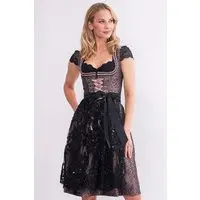 Midi Dirndl 65 cm altrosa schwarz Sina 014978