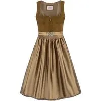 Midi Dirndl 70 cm olivbraun taupe Samt Pascal 015077