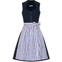 Mini Dirndl 60 cm dunkelblau geblümt weiß 015617
