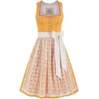Midi Dirndl 65 cm gelb creme Flora 016315