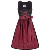 Midi Dirndl 70 cm schwarz dunkelrot Klara 016556