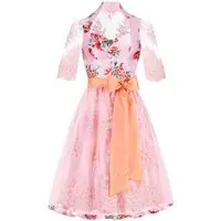 Midi Dirndl 65 cm rosa apricot Elfenparadies 012135