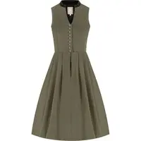 Midi Dirndl 65 cm Gastro oliv Stretch Viona 013191